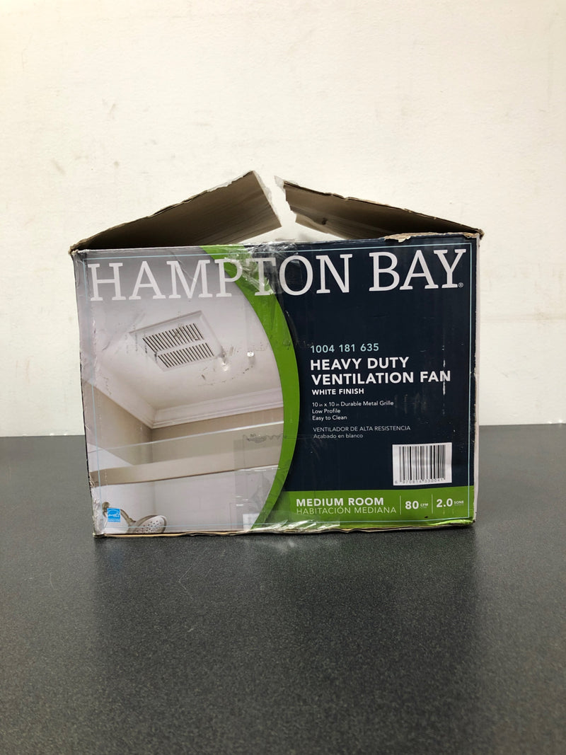 Hampton bay BPT13-14MG 80 CFM Ceiling Mount Room Side Installation Heavy-Duty Bathroom Exhaust Fan