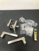 Baldwin Reserve Square Satin Nickel Universal Hall/Closet Door Lever with Contemporary Square Rose