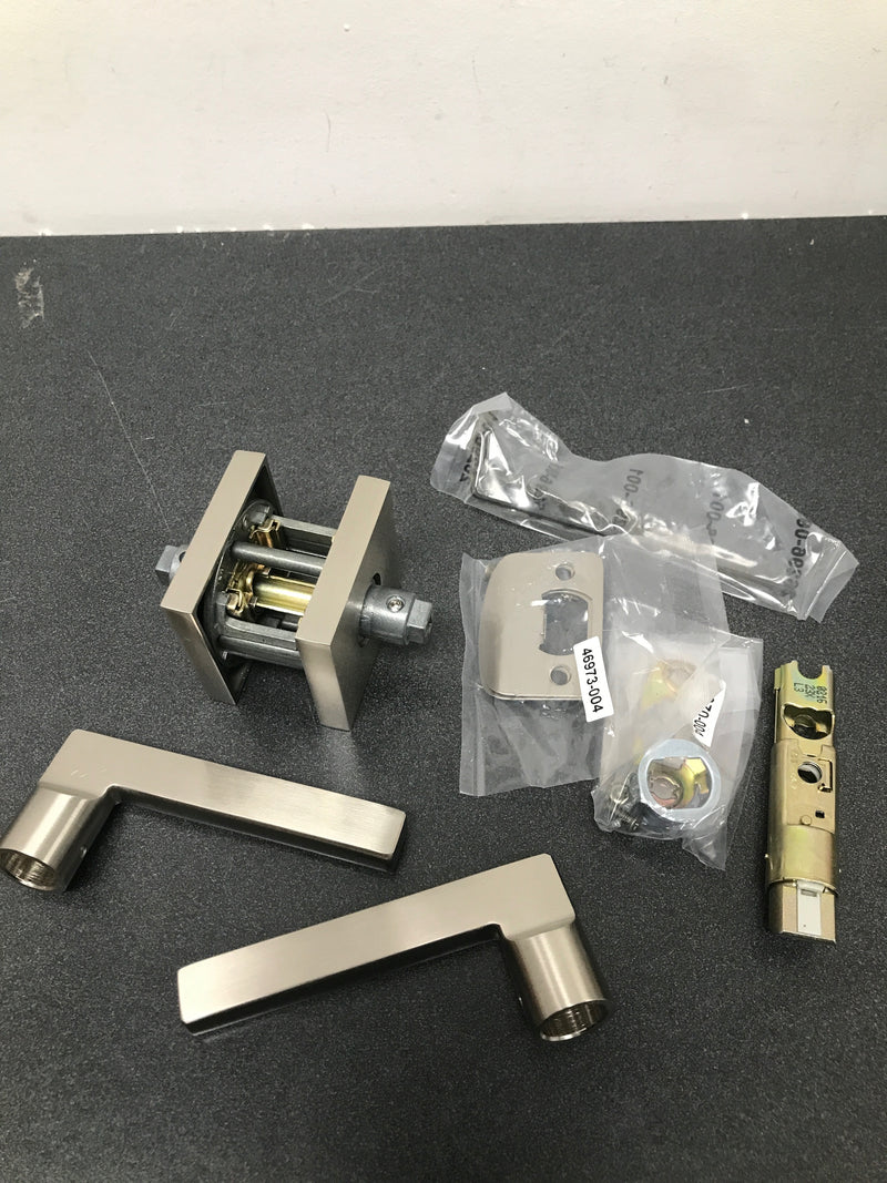 Baldwin Reserve Square Satin Nickel Universal Hall/Closet Door Lever with Contemporary Square Rose