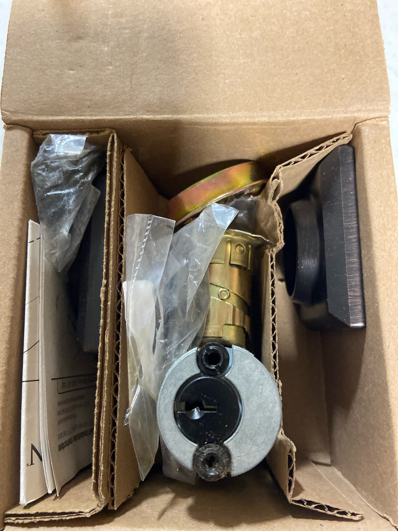 Baldwin DCTSD112 Traditional Square Standard C Keyway Double Cylinder Keyed Entry Deadbolt - Venetian Bronze