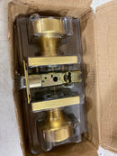 Kwikset 720PSKSQT-4 Pismo Passage Door Knob Set with Square Rose - Satin Brass