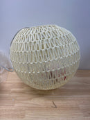 Jonathan y JYL6503B Luna 15.75 in. 1-Light Cream Bohemian Modern Woven Rattan/Iron LED Pendant, White