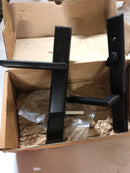 Emtek 1453US19 Sandcast Bronze Door Configuration 4 Thumbturn Multi Point Narrow Trim Lever Set with American Cylinder Above Handle - Flat Black