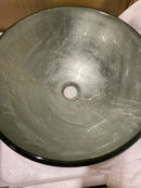 Vigo VG07053 Giovanni 17" L x 17" W x 6" H Circular Glass Vessel Bathroom Sink - Simply Silver