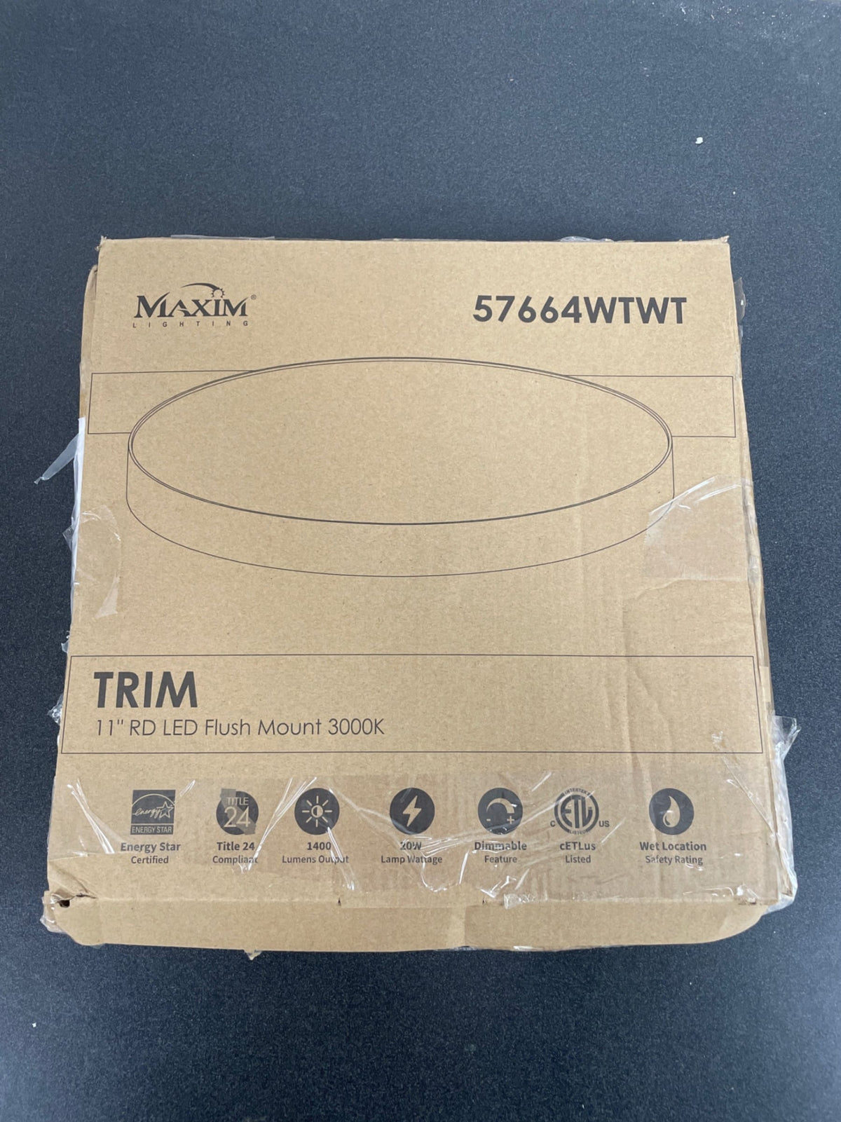 Maxim 57664WTWT 11" Wide Integrated LED Flush Mount Ceiling Fixture - White