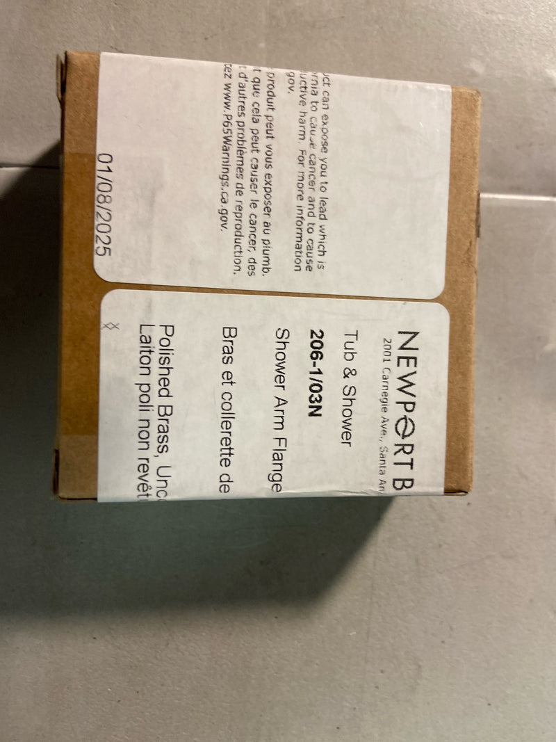 Newport Brass 206-1/03N Tub and Shower Arm Flange - Polished Brass Uncoated (Living)