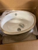 KRAUS Elavo 16.75 in. Oval Porcelain Ceramic Undermount Bathroom Sink in White with Overflow Drain, KCU-273