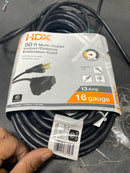 Hdx HWHD16350F 50 ft. 16/3 Light Duty Indoor/Outdoor Extension Cord with Multiple Outlet Triple Tap End, Black