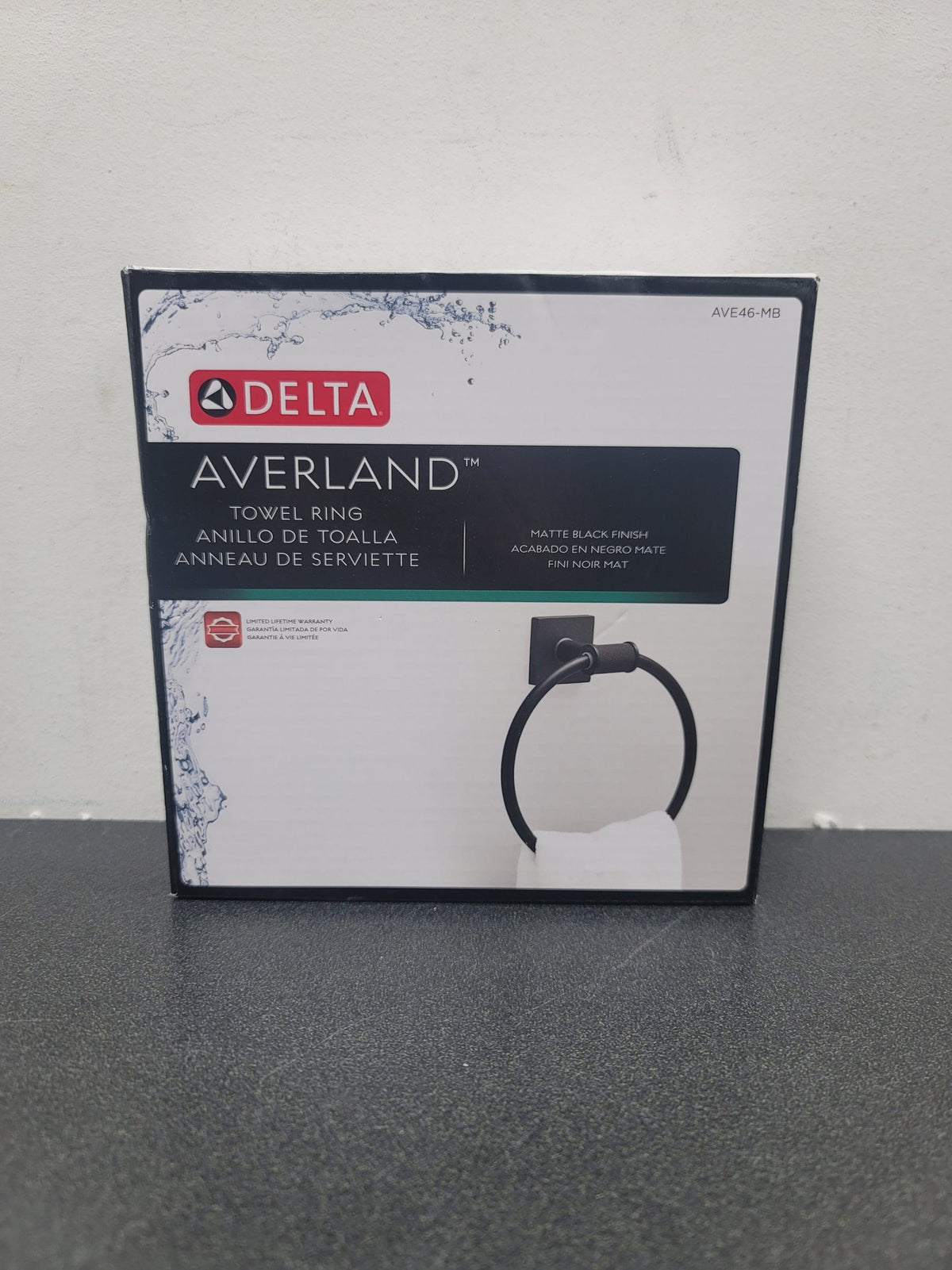 Delta AVE46-MB Averland Towel Ring in Matte Black