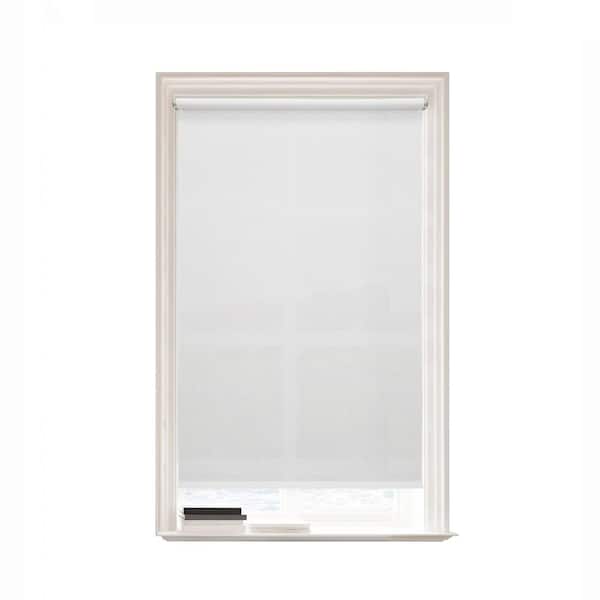 Unbranded UVLF5G7372AA Cut-to-Size White Cordless Light Filtering Vinyl Roller Shades 73.25 in. W x 72 in. L