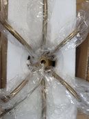 Signature Hardware 479820 Candler 6 Light 47" Wide Linear Taper Candle Crystal Chandelier - Brushed Gold