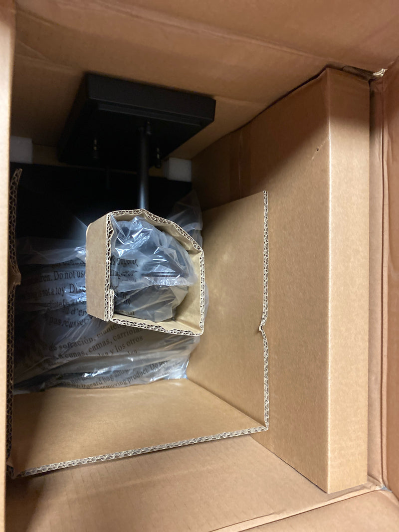 Hampton bay LDN1603AX-01/MB Warwick 28 in. Matte Black Finish Hardwired Outdoor Wall Lantern Seeded Glass