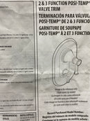 Moen T2810BL Rizon 3 Function Pressure Balanced Valve Trim Only with Double Lever Handles, Integrated Diverter - Less Rough In - Matte Black