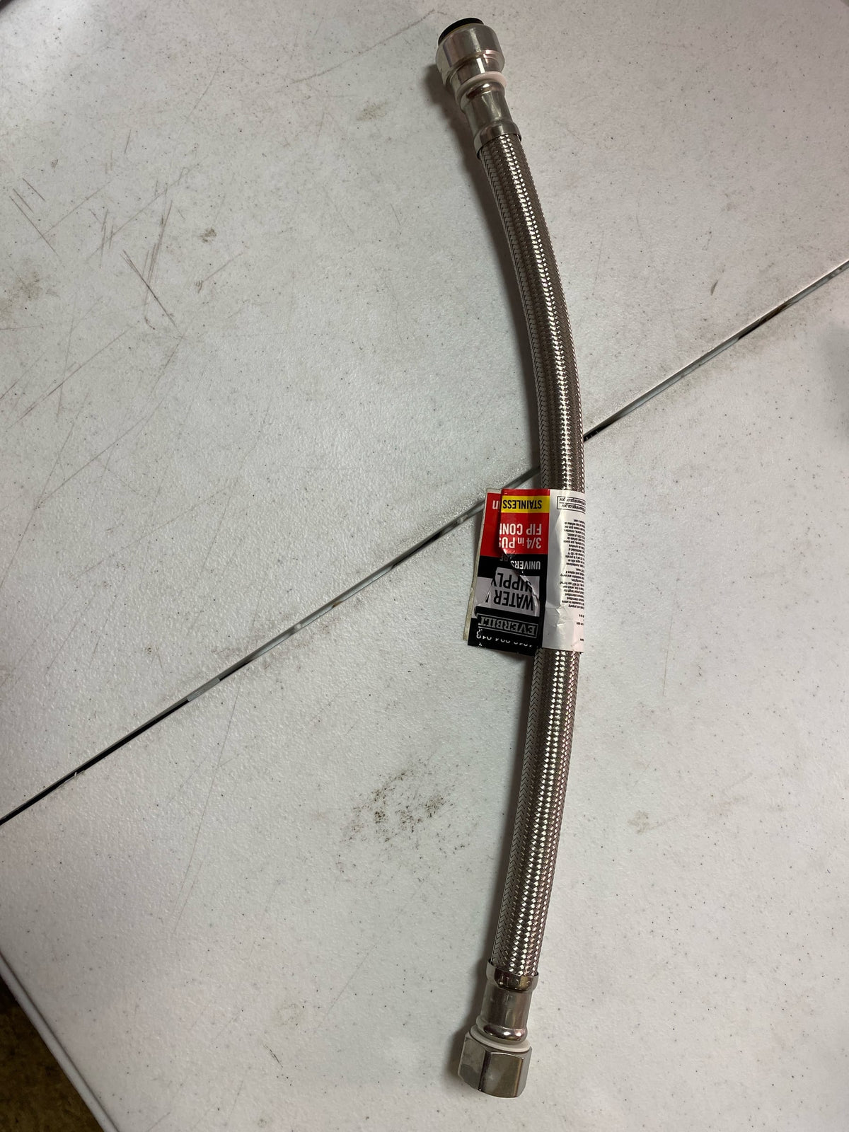Everbilt EBBS34PF18 3/4 in. PTC x 3/4 in. FIP x 18 in. Braided Stainless Steel Water Heater Connector