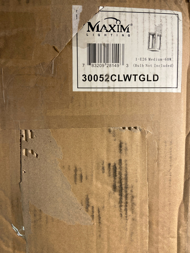 Maxim Lighting 30052CLWTGLD I Neoclass Collection 16 Inch One Light Outdoor Wall Sconce I White & Gold Finish I Modern Contemporary Light Fixture I