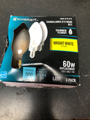 Ecosmart B11C7DE12830S 60-Watt Equivalent B11 Dimmable E12 Candelabra Fine Bendy Filament LED Vintage Edison Light Bulb Bright White (3-Pack)