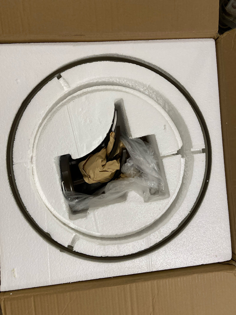 Kichler Lacey 20" Semi Flush Mount Light in Mission Bronze, 4-Light Classic Ceiling Light with Satin Etched Cased Opal Inner Diffusers and Light Umber Translucent Organza, (20" W x 13" H), 42387MIZ