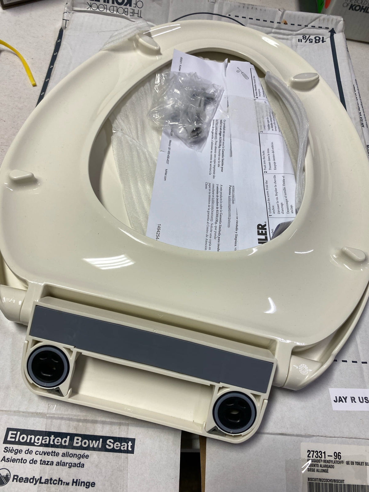Kohler 27331-96 Glenbury Elongated Readylatch Quiet-Close Toilet Seat in Biscuit