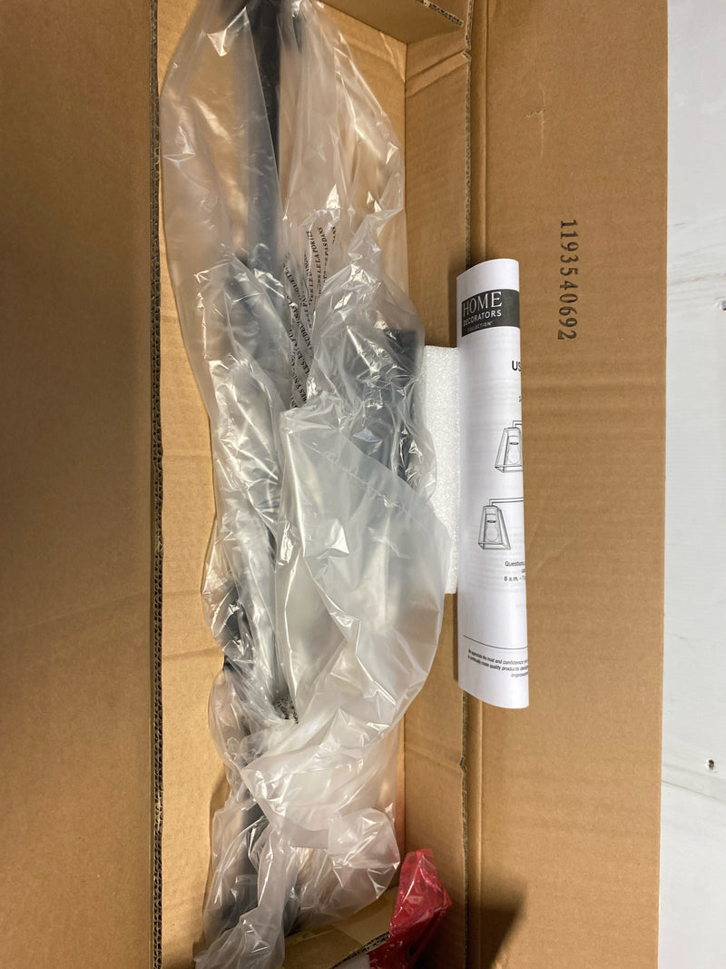 Home decorators collection 1030HDCMBDI Mackenzie Place 30 in. 4-Light Matte Black Modern Bathroom Vanity Light with Clear Glass Shades