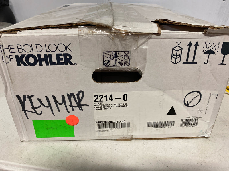 Kohler K-2214-0 White Ladena 20-7/8" x 14-3/8" x 8-1/8" Undermount Bathroom Sink with Overflow