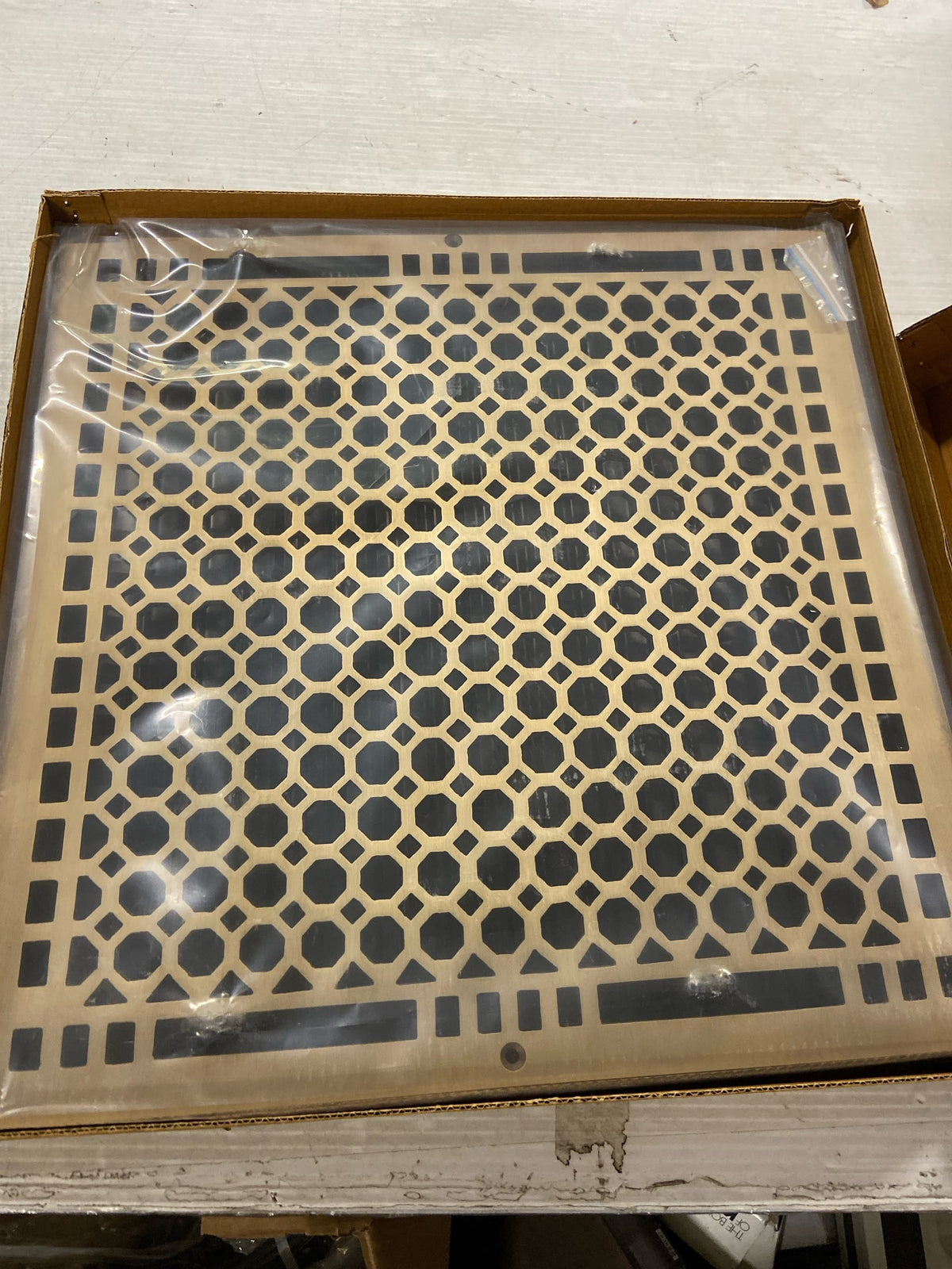 Signature Hardware 327349 Honeycomb Brass Wall Register - 14" x 14" (14-3/4" x 15-1/4" Overall)