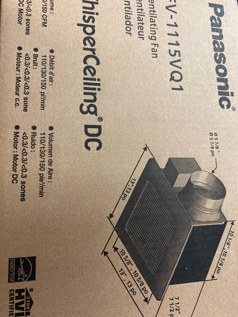 Panasonic FV-1115VQ1 WhisperCeiling DC Ventilation Fan