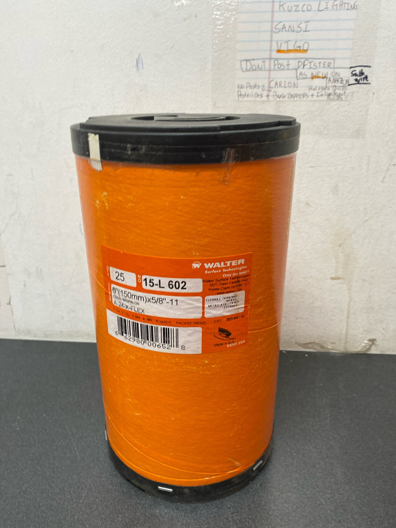 Walter surface technologies 15L602 Flexcut 6 in. x 5/8-11 in. Arbor GR24, Blending on Curved or Uneven Surfaces (25-Pack)