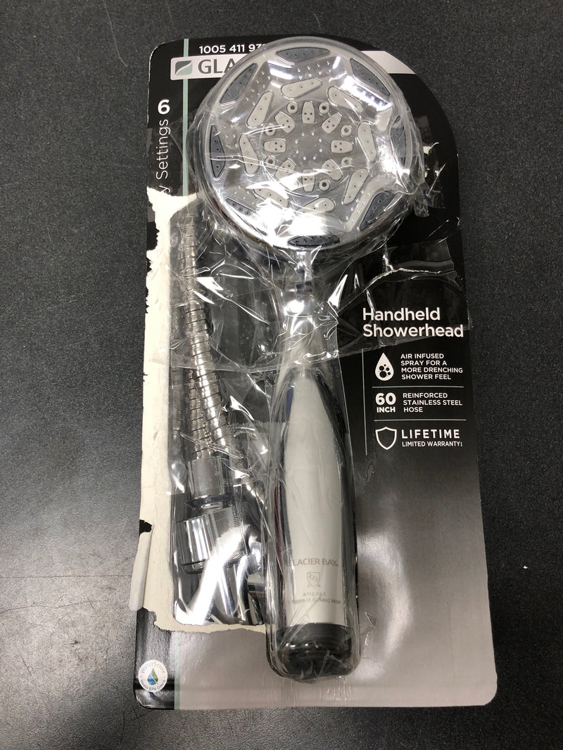 Glacier bay 84930001HC 4 in. 6-Spray Wall Mount Handheld Shower Head in Chrome