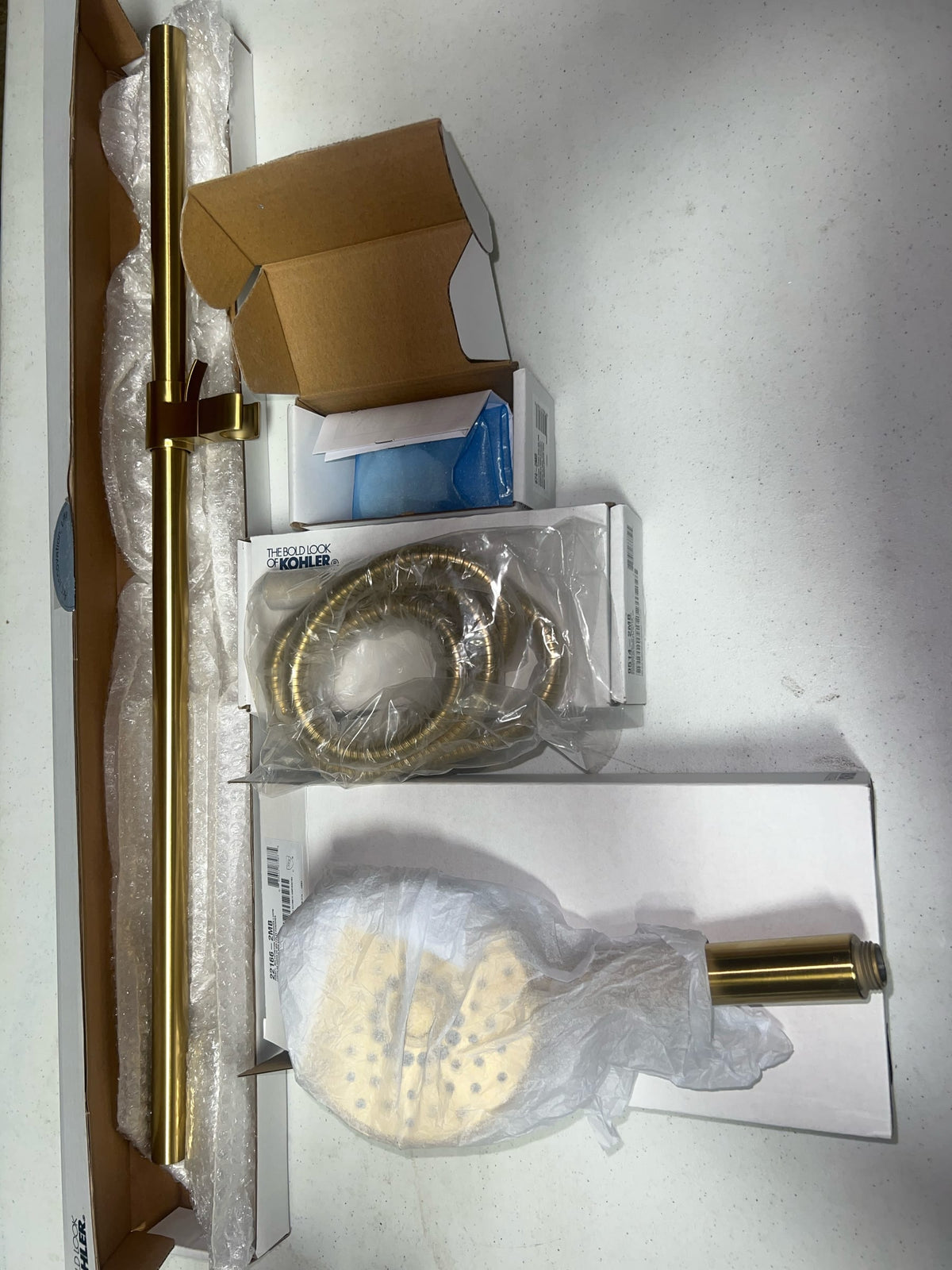 Kohler K-22178-2MB Purist 2.5 GPM Multi Function Hand Shower Package - Includes Slide Bar and Hose - Vibrant Brushed Moderne Brass