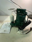 Zoeller M57 Mighty-Mate Submersible Sump Pump - 3/10 HP Cast Iron - 9′ Cord — Vertical Float - 1.5″ Discharge - Factory-Tested - Basement Sump Pump - 115V