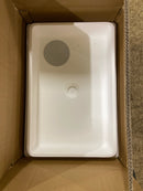 VIGO Matte Stone Magnolia Composite Rectangular Vessel Bathroom Sink in White with Faucet and Pop-Up Drain in Chrome