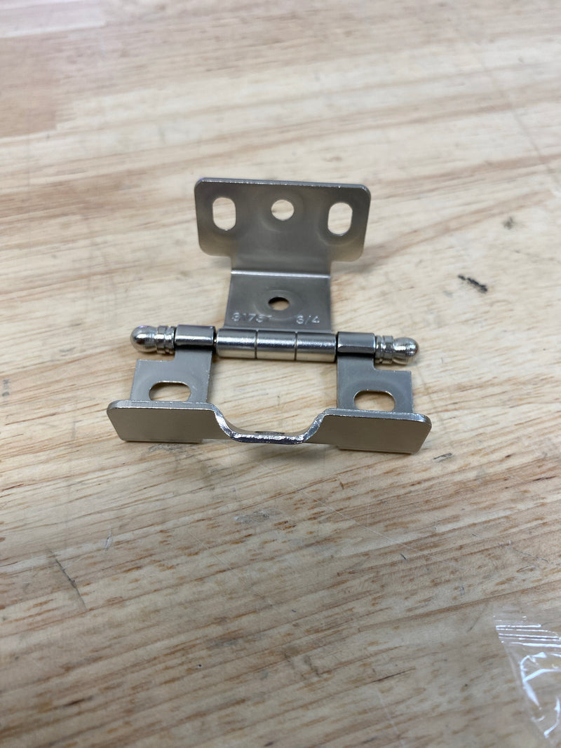 Amerock PK3175TBG10 Functional Hardware Full Inset Wrap Cabinet Door Hinge with 105 Degree Opening Angle - Single Hinge - Satin Nickel