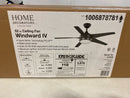 Home decorators collection 91669 Windward IV 52 in. Indoor LED Matte Black Ceiling Fan with Dimmable Light Kit, Remote Control and Reversible Motor