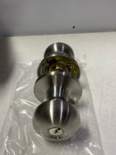 Miseno MLK2030SN Porter Flat Ball Single Cylinder Keyed Entry Door Knob Set with Deadbolt - Satin Nickel