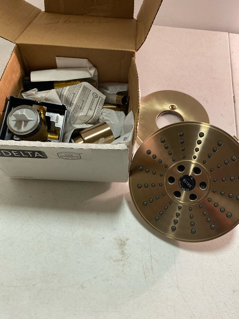 Delta T17T259-CZH2O Trinsic Tempassure 17T Series Dual Function Thermostatic Shower Only with H2Okinetic Shower Head and Integrated Volume Control - Less Rough-In Valve - Champagne Bronze