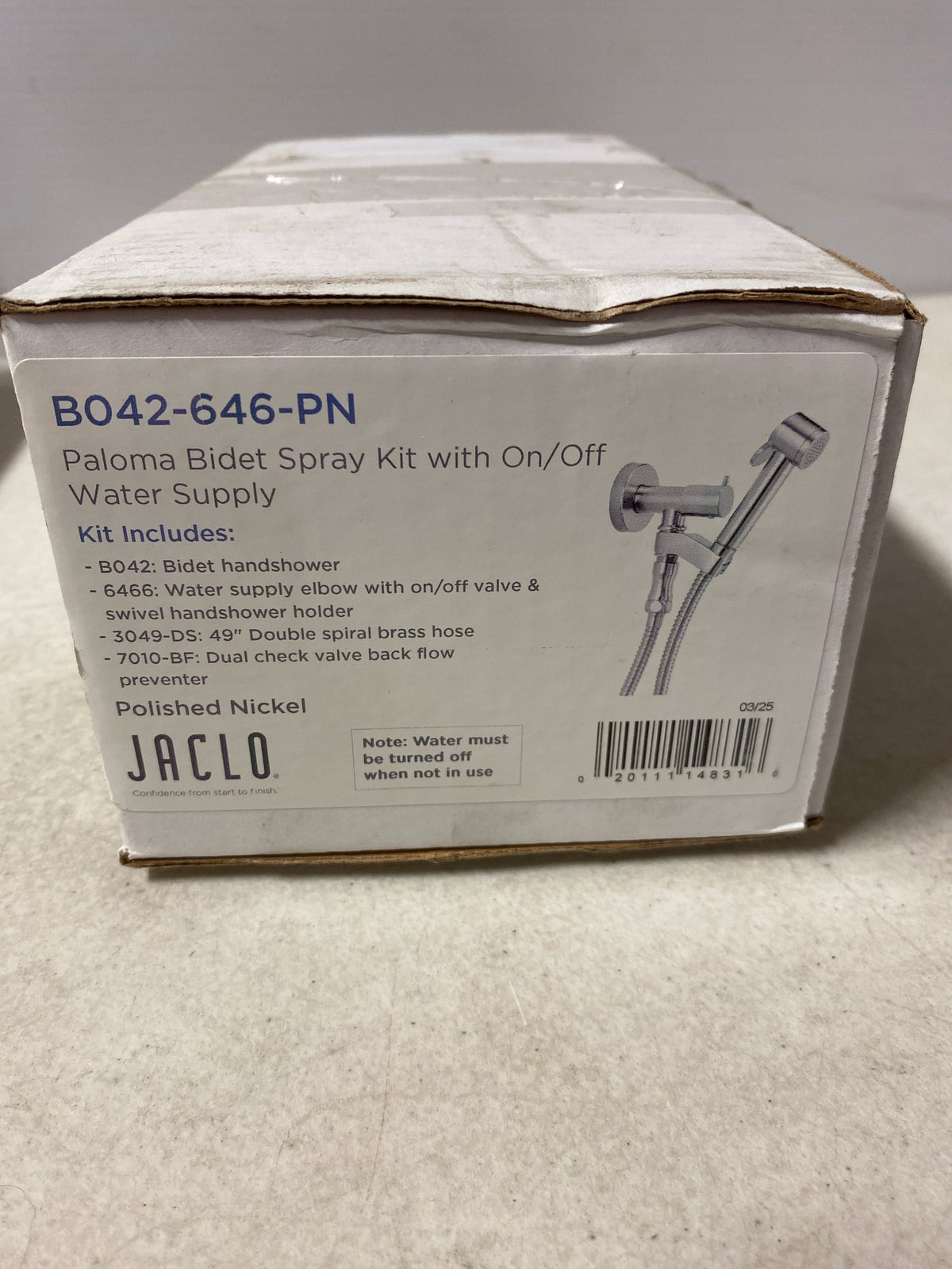 Jaclo B042-646-PN Paloma 2.5 GPM Bidet Faucet with Single Handle - Polished Nickel