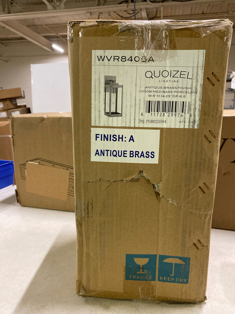 Quoizel WVR8405A Westover 14" Tall Outdoor Wall Sconce - Antique Brass