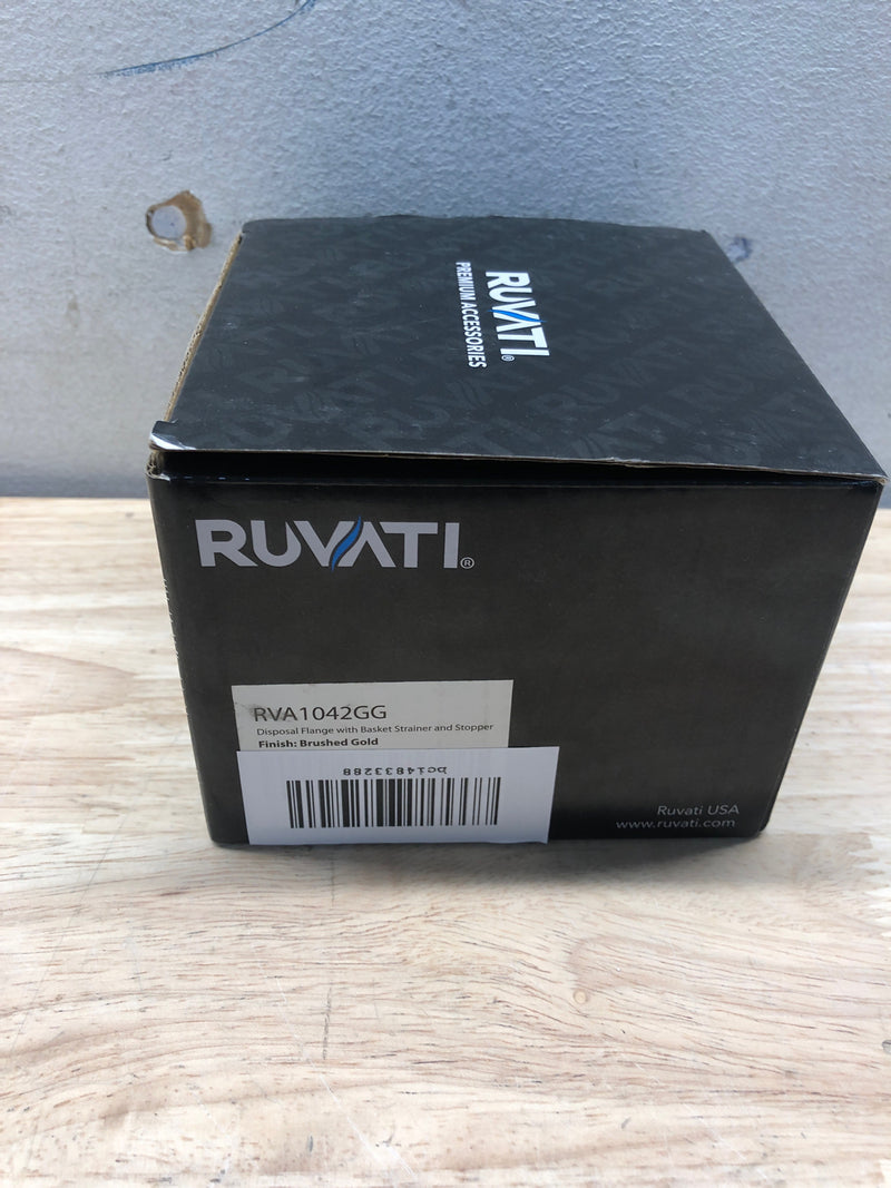 Ruvati RVA1042GG Garbage Disposal Flange with Basket Strainer and Stopper - Gold