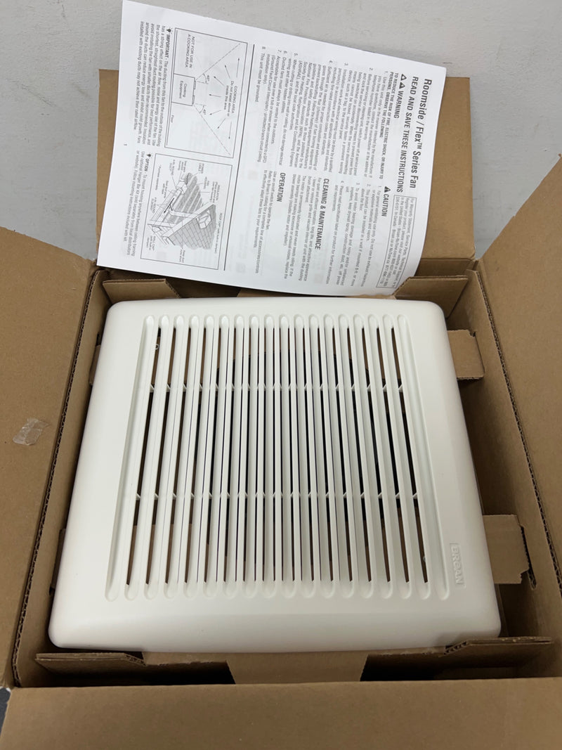 Broan AE50 InVent Series 50 CFM 0.5 Sone Ceiling Mounted HVI Certified Bath Fan - White