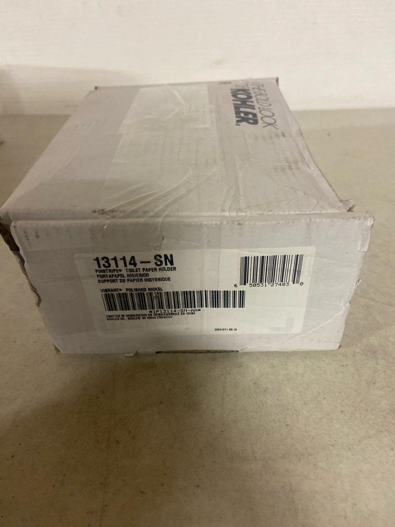 Kohler K-13114-SN Pinstripe Double Post Toilet Paper Holder - Polished Nickel