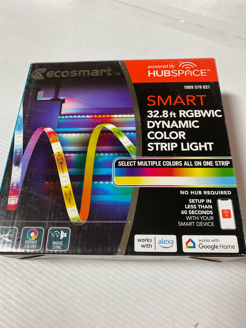 Ecosmart AL-TP-RGBICTW-3 32.8 ft. Smart RGBWIC Dynamic Color Changing Dimmable Plug-In LED Strip Light Powered by Hubspace