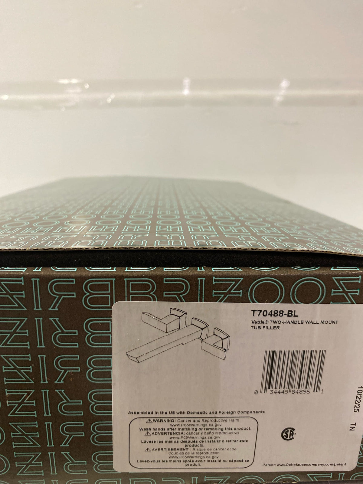 Brizo T70488-BL Vettis Two Handle Wall Mounted Tub Filler - Less Rough In - Matte Black
