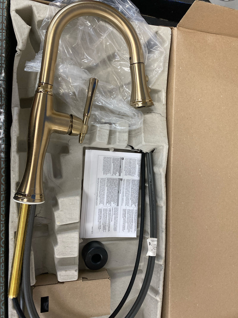 Brizo 63958LF-GLPG Tulham 1.8 GPM Single Hole Pull Down Prep Kitchen Faucet with Magnetic Docking Spray Head - Luxe Gold / Polished Gold