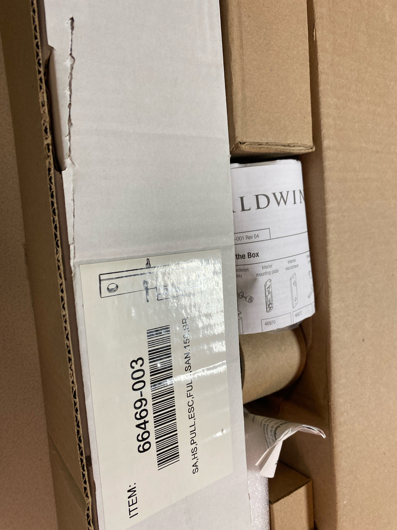 Baldwin EESANxSQUCQE260 Santa Cruz Full Plate Single Cylinder Keyed Entry Handleset with Interior Square Lever and Emergency Egress Function - Polished Chrome