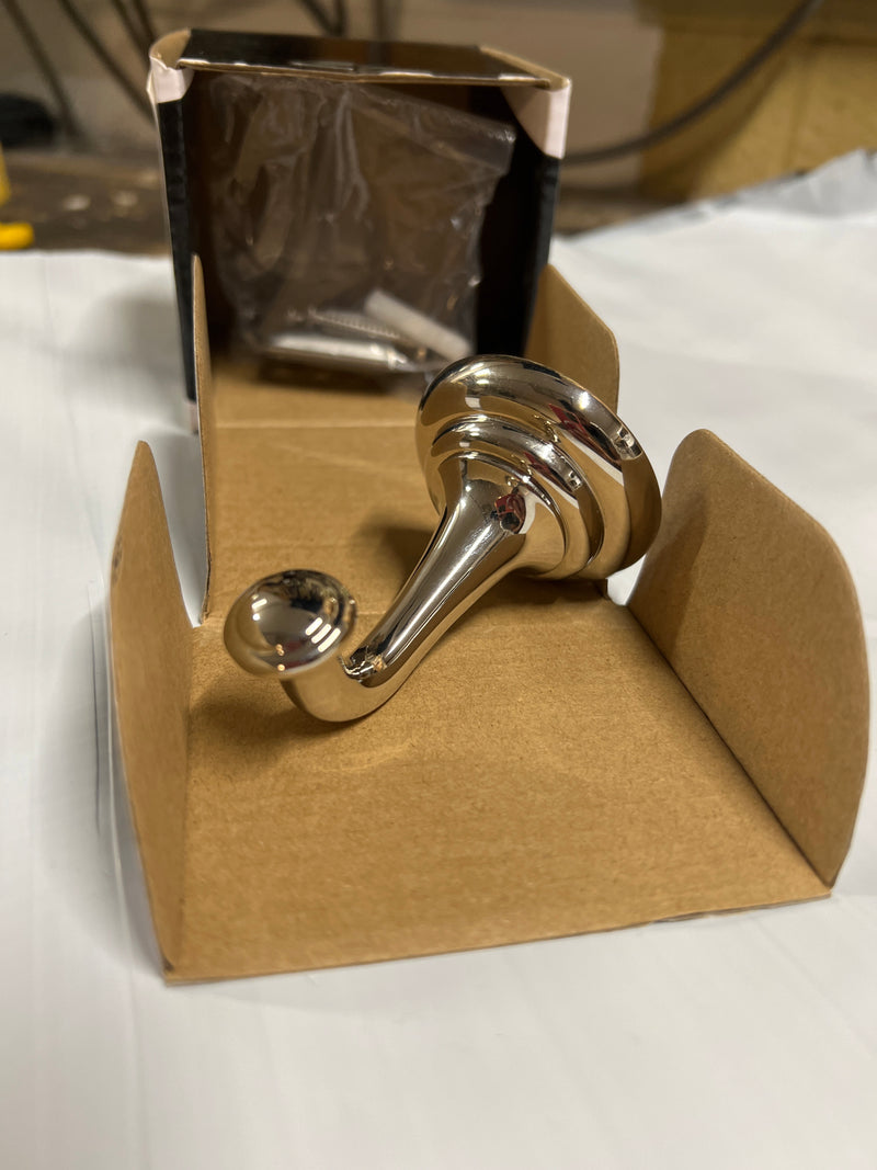Alno A6780 Charlies 2" W Solid Brass Single Robe Towel Bath Hook - Nickel