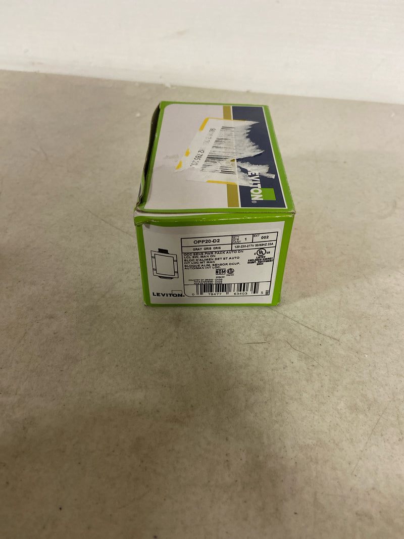 Leviton OPP20-D2 20 Amp Standard Power Pack for Occupancy Sensors: Auto-On, Manual-On, Local Switch, Latching Relay, Gray OPP20-D2