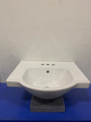 Kohler K-5247-4-0 Veer 21" Pedestal Bathroom Sink with Three Holes Drilled and Overflow - White