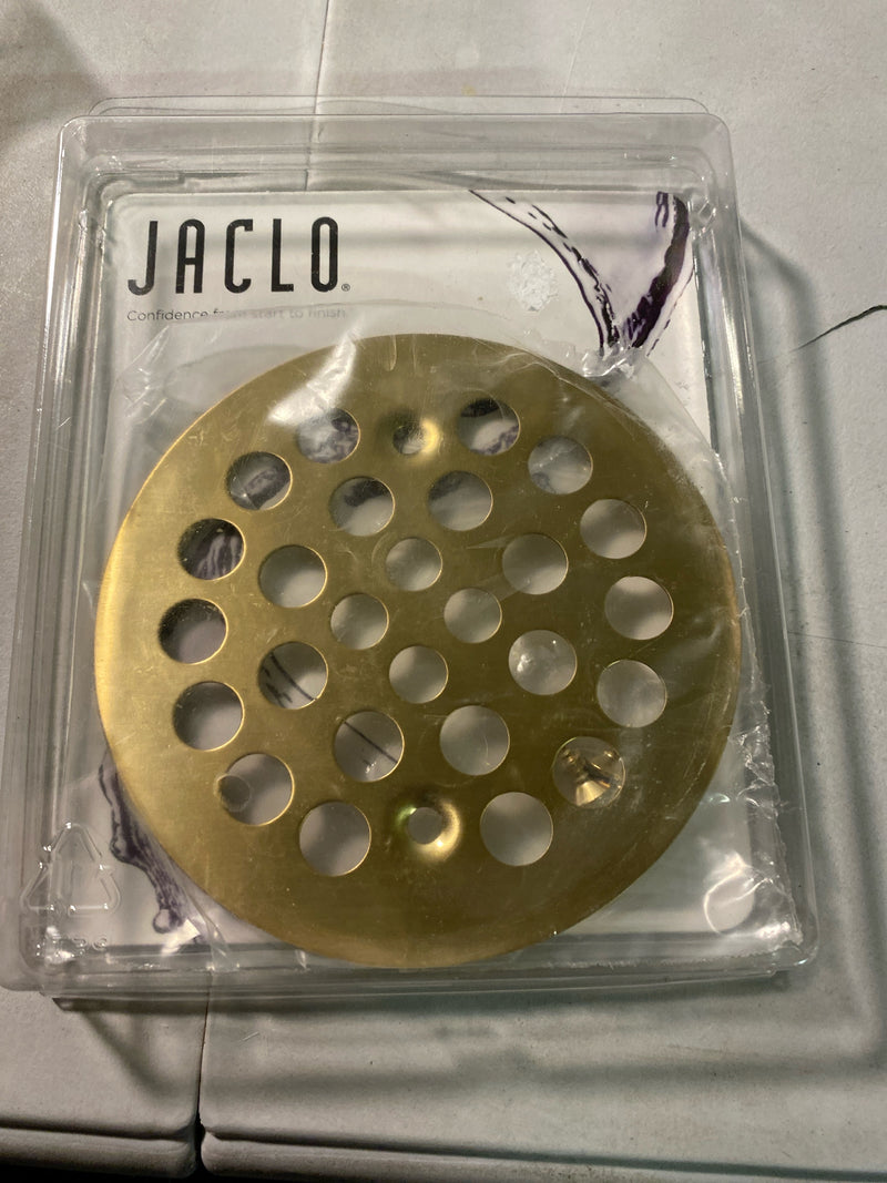 Jaclo 6245-SB Shower Drain Plate (4-1/4" Diameter) - Satin Brass