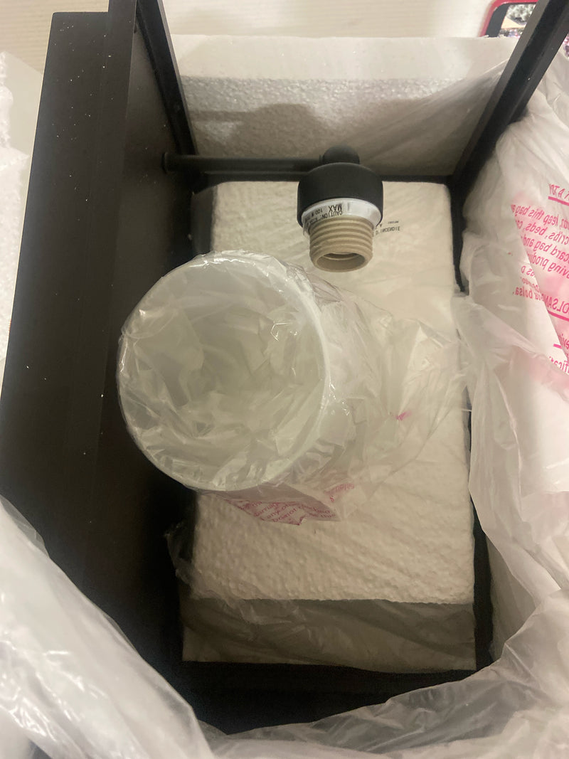 Progress lighting P6637-31MD Maison Collection 1-Light Textured Black Clear Water Seeded Glass Farmhouse Outdoor Extra-Large Wall Lantern Light