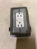 Commercial electric WCWL1PG-D 1-Gang Extra Duty Non-Metallic Low Profile While-In-Use Weatherproof Horizontal/Vertical Receptacle Cover and GFCI, Gray